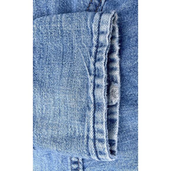 Vtg. 60's 70's Wrangler Denim Pearl Snap Western Shirt PreShrunk Men's USA Made - Picture 6 of 8